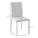 Set 4 Sedie Imbottite 41x50x91 cm in Similpelle Bianco