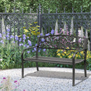 Panchina da Giardino 2 Posti 127x60x87 cm in Metallo Nero