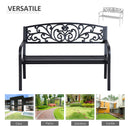 Panchina da Giardino 2 Posti 127x60x87 cm in Metallo Nero