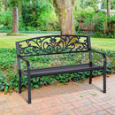 Panchina da Giardino 2 Posti 127x60x87 cm in Metallo Nero