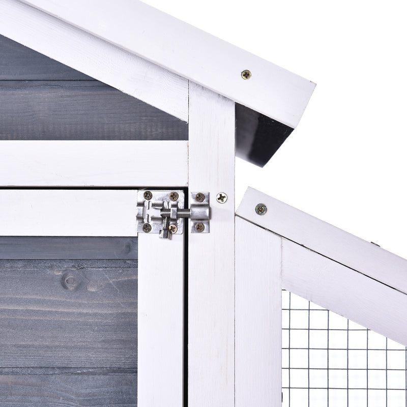 Pollaio da Giardino Prefabbricato 175.4x95.5x100 cm in Legno con Tetto Impermeabile Grigio