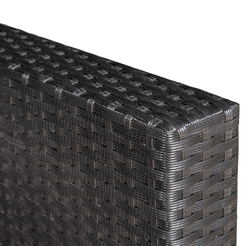 Set Salotto da Giardino 2 Poltroncine e Tavolino con Cuscini in Rattan Nero