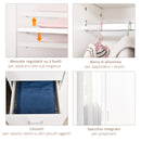 Armadio Moderno con Guardaroba 2 Ante 80x50x180 cm in Legno truciolare e Vetro Bianco