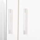 Armadio Moderno con Guardaroba 2 Ante 80x50x180 cm in Legno truciolare e Vetro Bianco