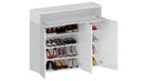 Scarpiera 3 Ante e 1 Ripiano a Ribalta 114x35x100 cm Savona 3A 1R Bianco Opaco/Larice Bianco  