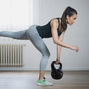 Kettlebell Fitness 10 Kg in PVC con Sabbia e Maniglia Nero