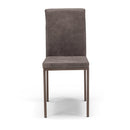 Set 2 sedie Imbottite 42x54x93 cm in Tessuto Ranger   Licya Tortora / Gambe Tortora