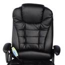 Sedia Poltrona Massaggiante da Ufficio 62x68x121 cm con Riscaldamento in Similpelle Nero