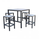 Set Bar Tavolo e 4 Sgabelli Sirio in Alluminio Tortora