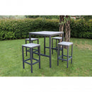 Set Bar Tavolo e 4 Sgabelli Sirio in Alluminio Tortora