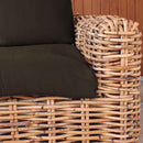 Divano Polinesia 2 Posti con Cuscini 75x194x105 cm in Rattan Marrone