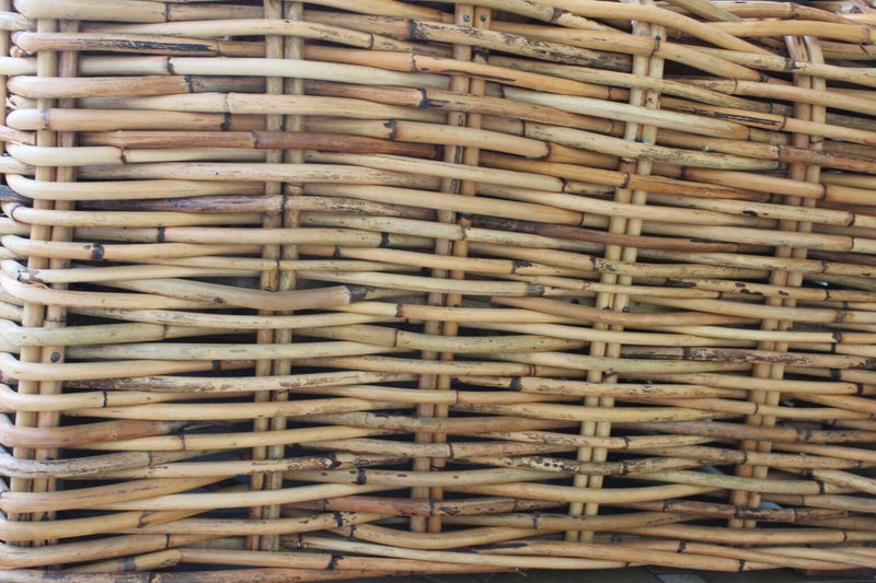 Divano Polinesia 2 Posti con Cuscini 75x194x105 cm in Rattan Marrone