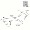 Lettino Prendisole da Giardino Bari 181x61x38 h cm in Alluminio Bianco