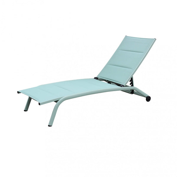 Itaca Stapelbare Garten-Sonnenliege 194 x 71 x 83 h cm in grünem Textilene sconto