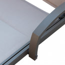 Lettino Prendisole da Giardino Malaga Impilabili 196,5x71x92,5 h cm in Alluminio Taupe