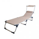 Lettino Prendisole da Giardino Pieghevole Kamp Tortora 188x59x30 cm cm in Alluminio Beige