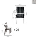 Poltrona Catalina 55x60x87 h cm in Alluminio Antracite