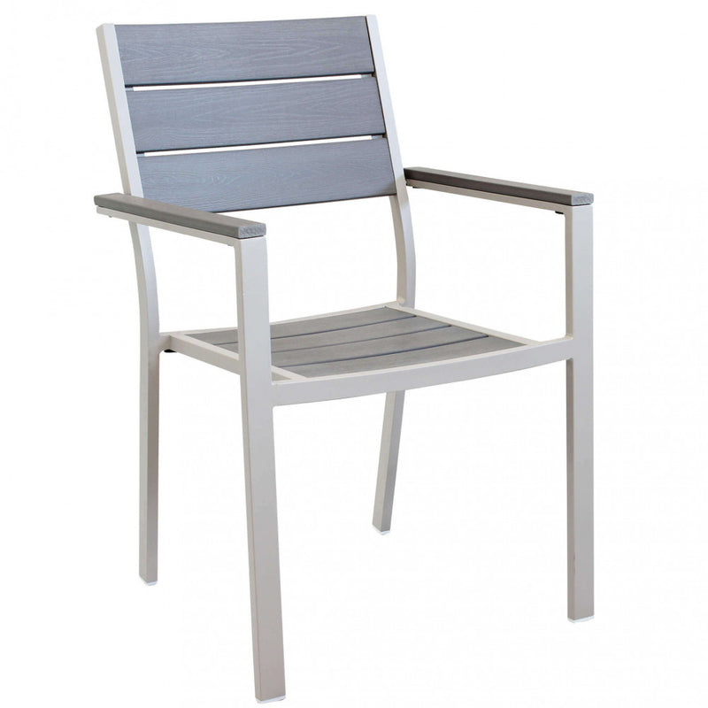 Poltrona Cervia Impilabile 58x58x89 h cm in Alluminio Tortora