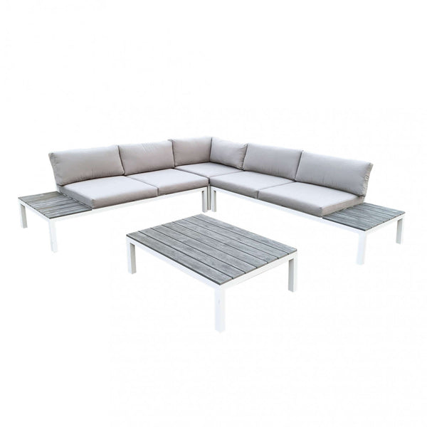 Tokyo Corner Lounge mit weißen Aluminiumkissen prezzo