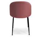 Sedia Sammi 50x57xh47/77,5 cm in Tessuto Velluto Rosa Antico/Nero