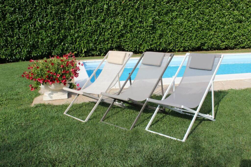 Sdraio Avana 97x52x76 h cm in acciaio Tortora