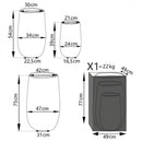 Set di 3 vasi  Fiordaliso in Fibra sintetica Grigio scuro