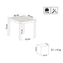 Tavolo Cuba 80x80x74 h cm in Alluminio Taupe