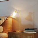 Lampada da Tavolo Moderna con Paralume in Vetro Regolabile Ambrato e Satinato Attacco E27 Oro      