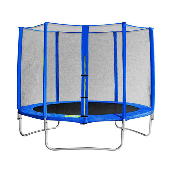 sconto Trampolin mit Ø305x65/245 h cm blauem Kunststoffnetz