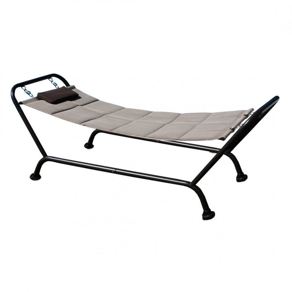 Jamaika-Hängematten-Schaukelbett mit Stütze 230 x 98 x 82 h cm in Brown Steel sconto