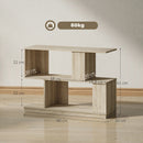 Tavolino da Caffè Moderno a S con 3 Ripiani per Soggiorno 90x30x61 cm in MDF Color Legno      