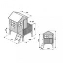 Casetta Gioco per Bambini in Legno Pollon 174x155x212 h cm in Legno