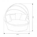 Divano Letto da Esterno Sunny con Cuscini 168x168x148 h cm in Wicker Marrone