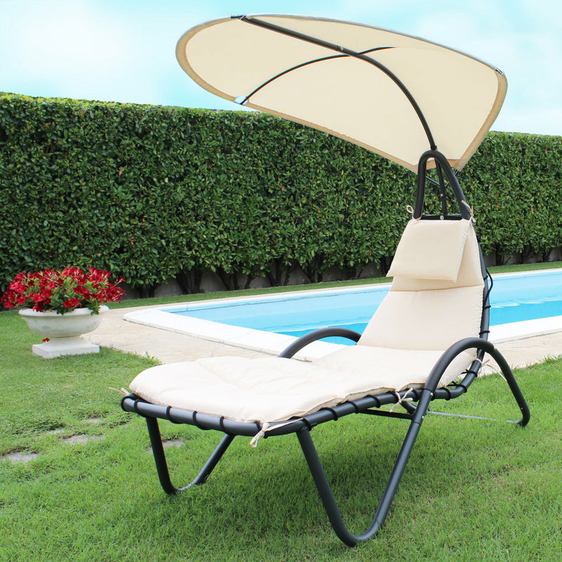 Dondolo Caprera C/Tettuccio 170x125x160 h cm in Acciaio Tortora