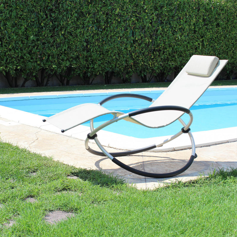 Dondolo Cerboli con Cuscino 77x152x85 h cm in Alluminio Grigio