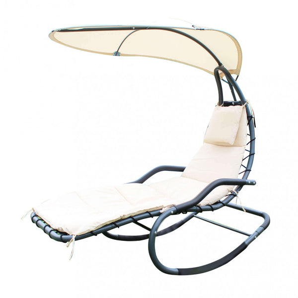 Murano-Schaukelsitz mit Baldachin 165 x 125 x 184 h cm aus weißem Stahl online