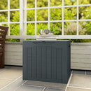 Baule da Giardino 56x41x50 cm con Maniglie Contenitore Porta Attrezzi Impermeabile in PP Grigio Scuro      