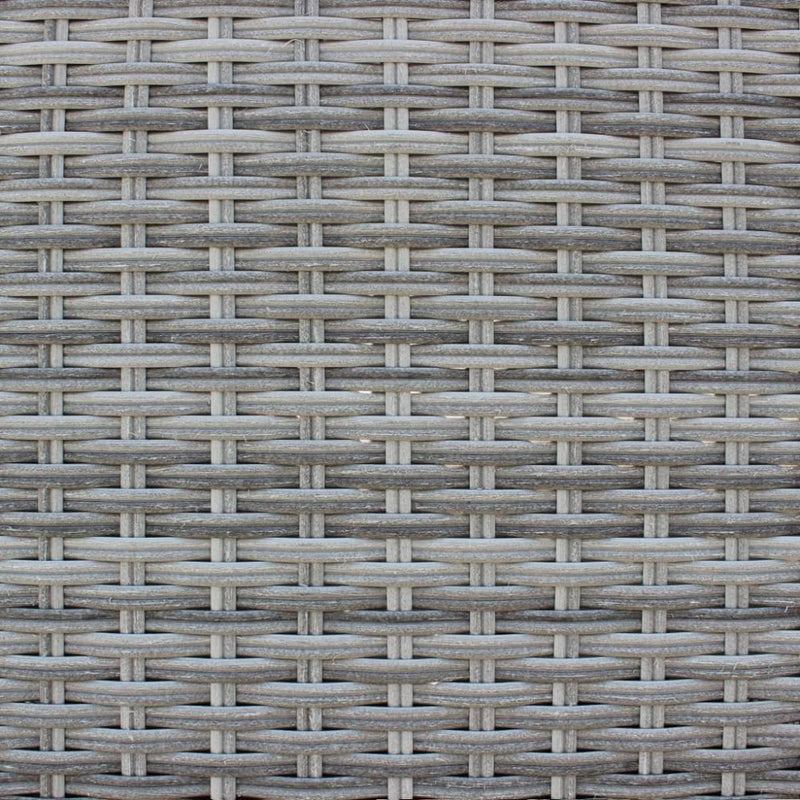 Set Salotto da Giardino Divano 2 Poltrone e Tavolino con Cuscini in Wicker Grigio