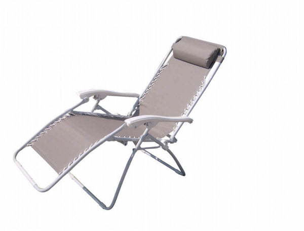 Zero Gravity Reclining Folding Liegestuhl 88x65x110 h cm in Stahl und hellgrauem Textilene prezzo