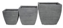 Set 3 Vasi Calendula in Fibra di argilla Grigio