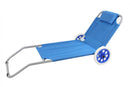 Spiaggina Carrello Steel Oxford 145x52x62 h cm in Acciaio Blu