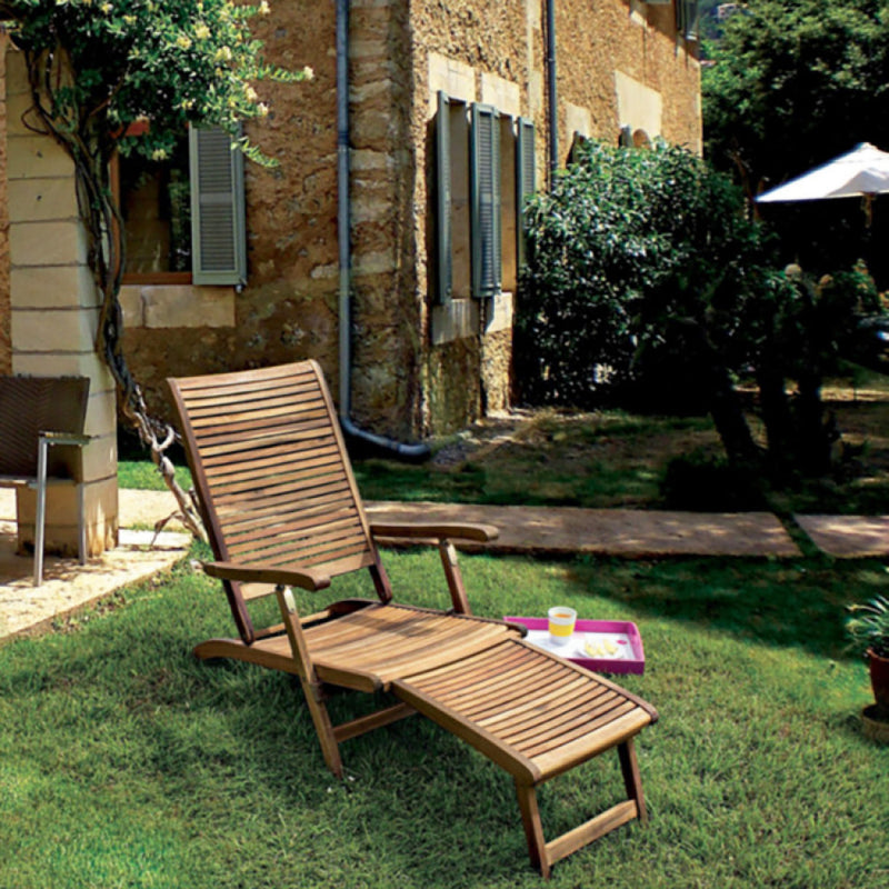 Lettino Prendisole da Giardino 59x140x90 h cm in Legno Marrone