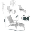 Lettino Prendisole da Giardino 59x140x90 h cm in Legno Marrone