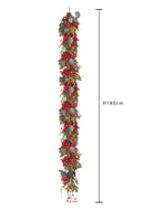 Ghirlanda con Eucalipto Lunghezza 178 cm Rosso/Verde