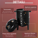 Barbecue a Carbone Carbonella Ø40x80 cm in Acciaio Nero