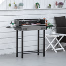 Barbecue a Carbone Carbonella 118x32x90 cm in Acciaio Inox e Metallo Nero