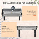Barbecue a Carbone Carbonella 118x32x90 cm in Acciaio Inox e Metallo Nero