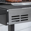 Barbecue a Carbone Carbonella 118x32x90 cm in Acciaio Inox e Metallo Nero