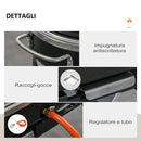 Barbecue a Gas GPL 2 Fuochi 100x41,6x82,5 in Lega di Alluminio e Acciaio Nero