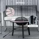 Braciere da Giardino 68x68x45 cm in Metallo e Ceramica